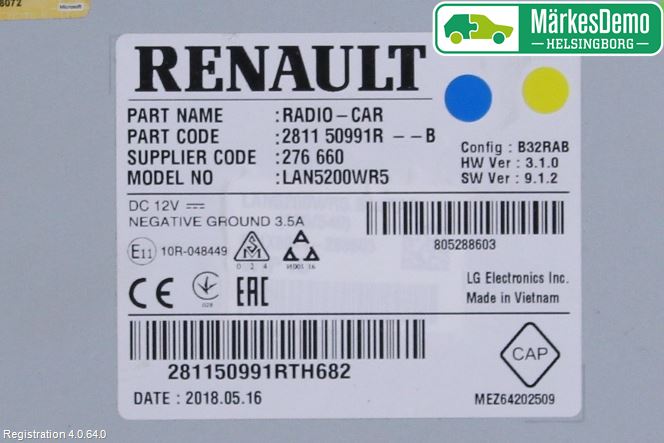 Opel MOVANO B 10-22 Stereo Radio