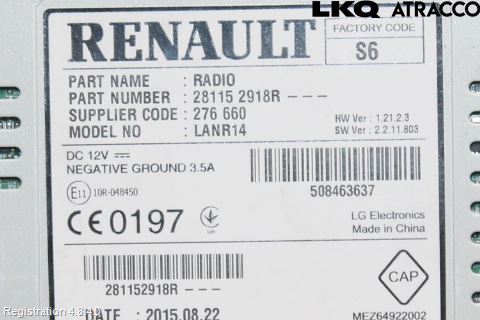 Renault KADJAR 15- Stereo Radio Med Cd