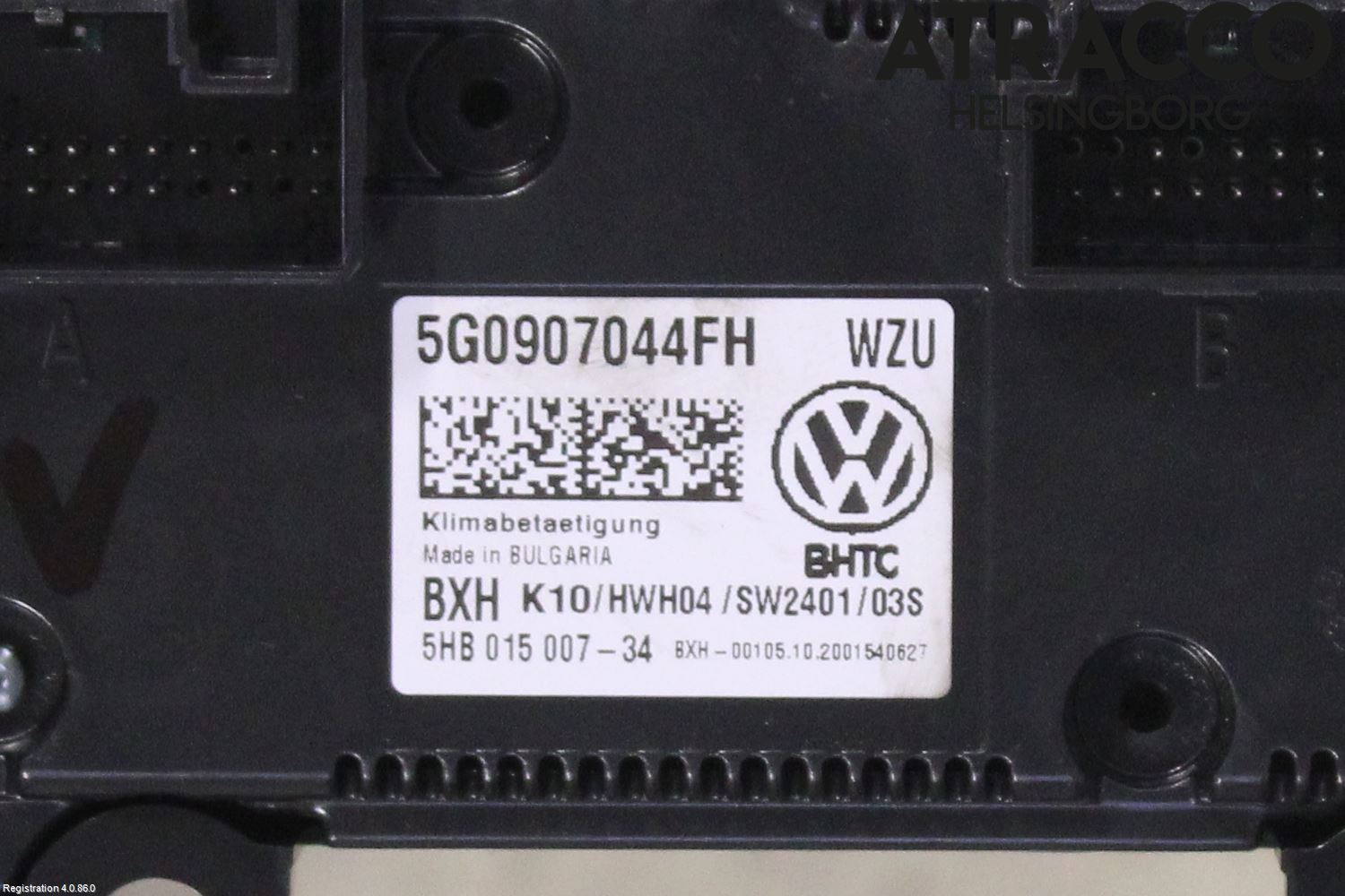 Volkswagen VW TOURAN 16- Varme Ac Betjening-Display