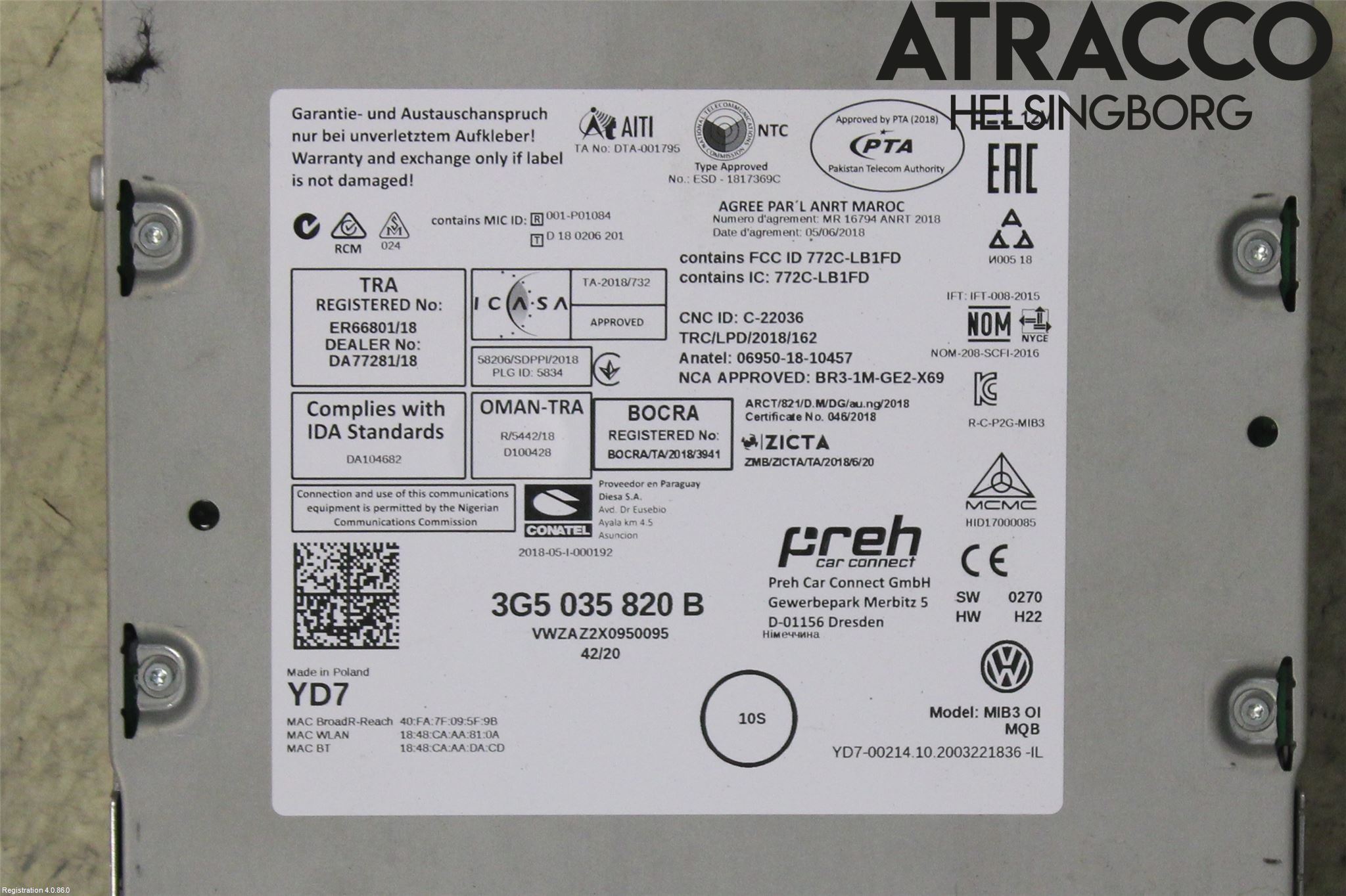 Volkswagen VW TOURAN 16- Stereo Radio
