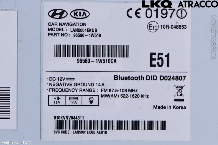 Kia RIO 12-16 Stereo Radio Med Cd