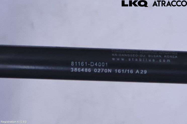 Kia OPTIMA 16-20 Panser Demper-Gassfjær