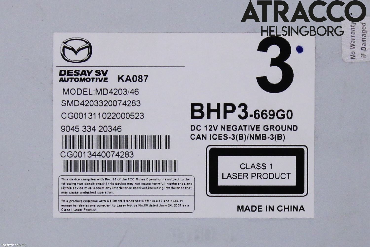 Mazda 3 III 14-19 Stereo Radio Med Cd