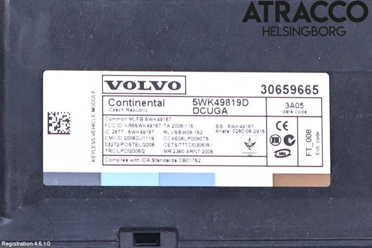 Volvo V70 08-13 Styrenhet Nyckellös System