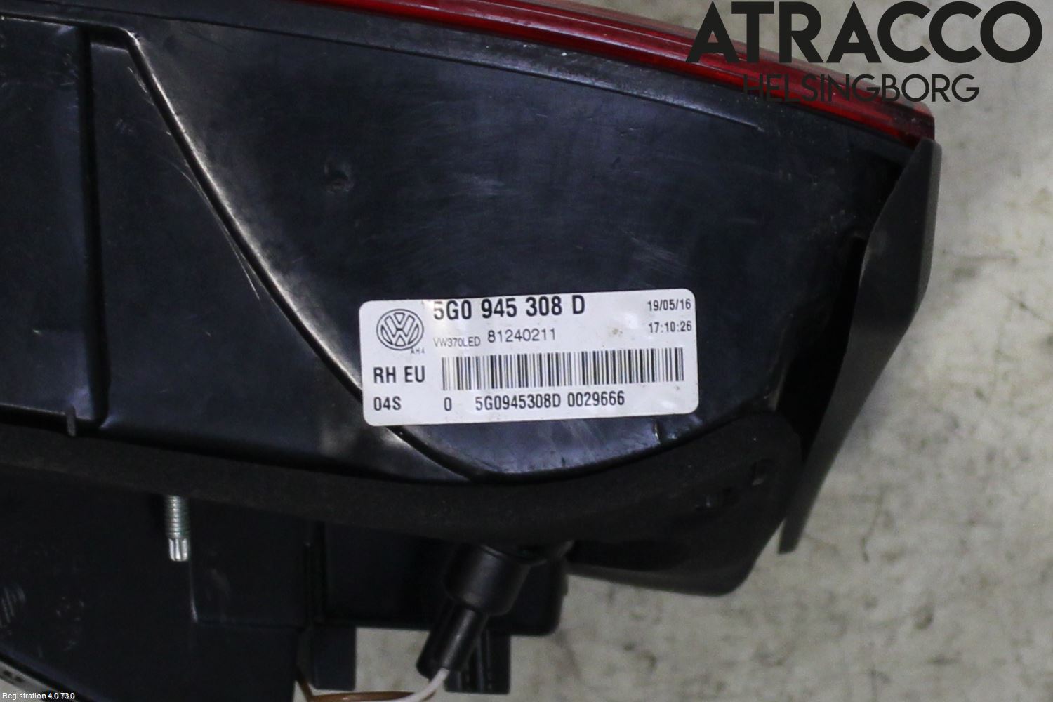 Volkswagen VW GOLF / E-GOLF VII 13-20 Baklykt Høyre  På Luke(Indre)