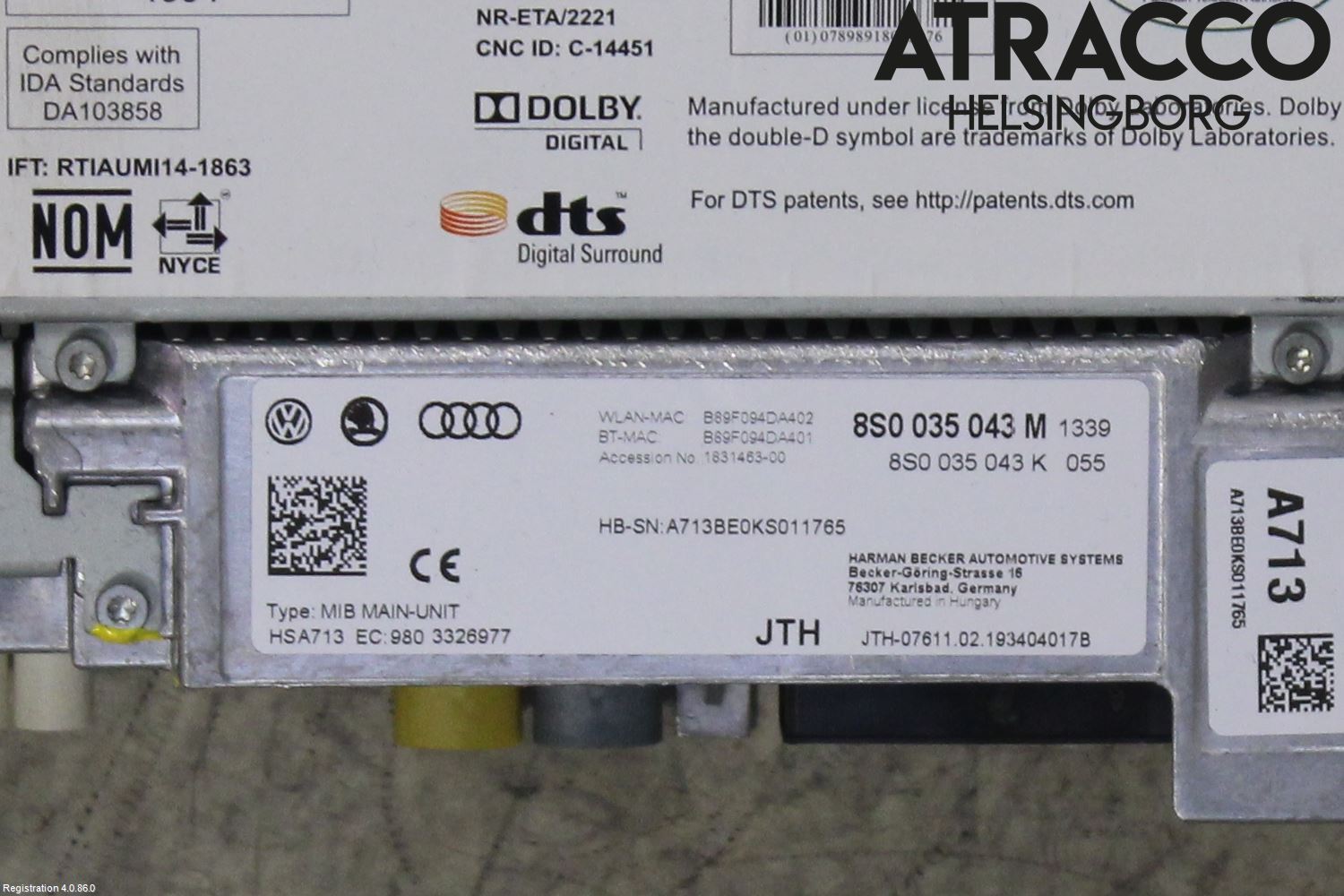 Audi TT/TTS/TT RS 15- Stereo Radio Med Cd