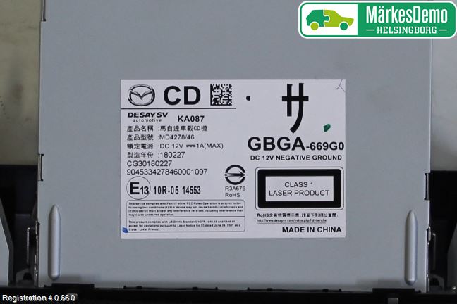Mazda 6 13- Stereo Radio Med Cd