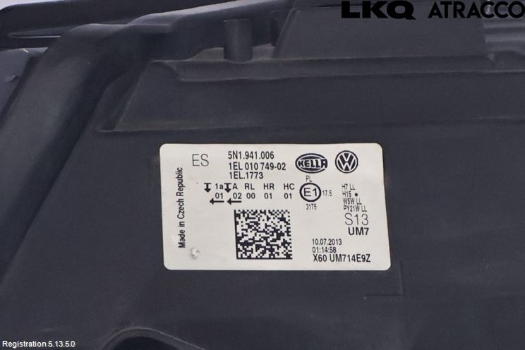 Volkswagen VW TIGUAN 07-16 Frontlykt Høyre