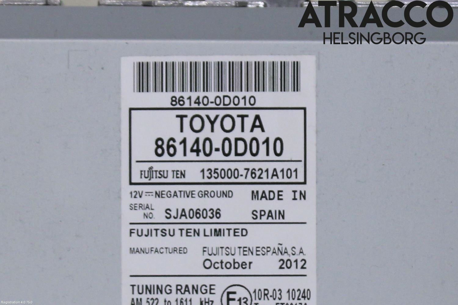 Toyota YARIS XP130 12-14 Stereo Radio Med Cd