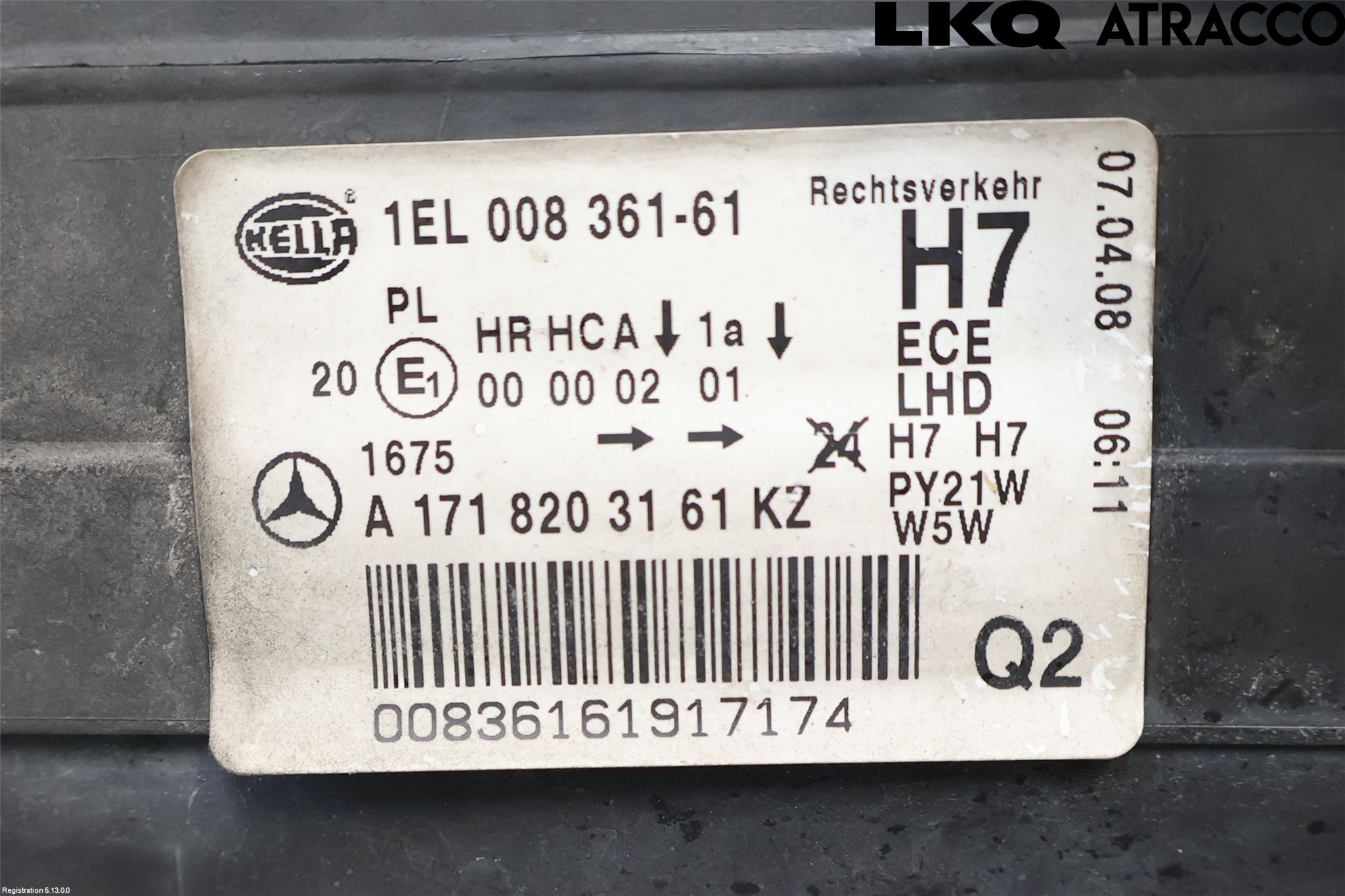 Mercedes-Benz MB SLK 200-350 (R171) 05-11 Frontlykt Venstre