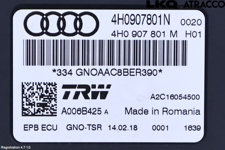 Audi A6/S6 4G 11-18 Styreenhet Parkbrems