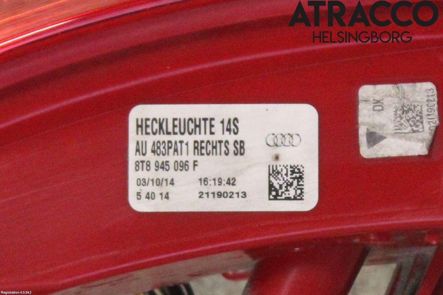 Audi A5 07-16 Baklykt Høyre