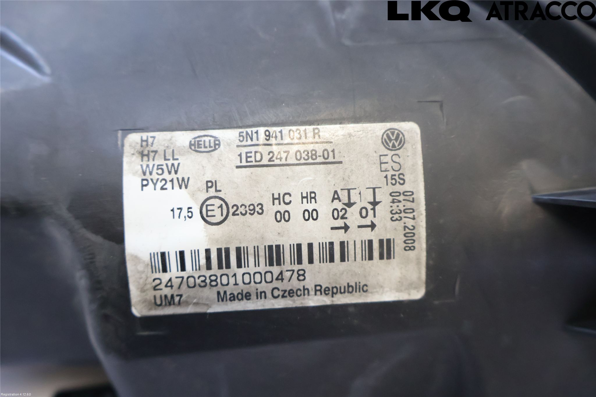 Volkswagen VW TIGUAN 07-16 Frontlykt Venstre