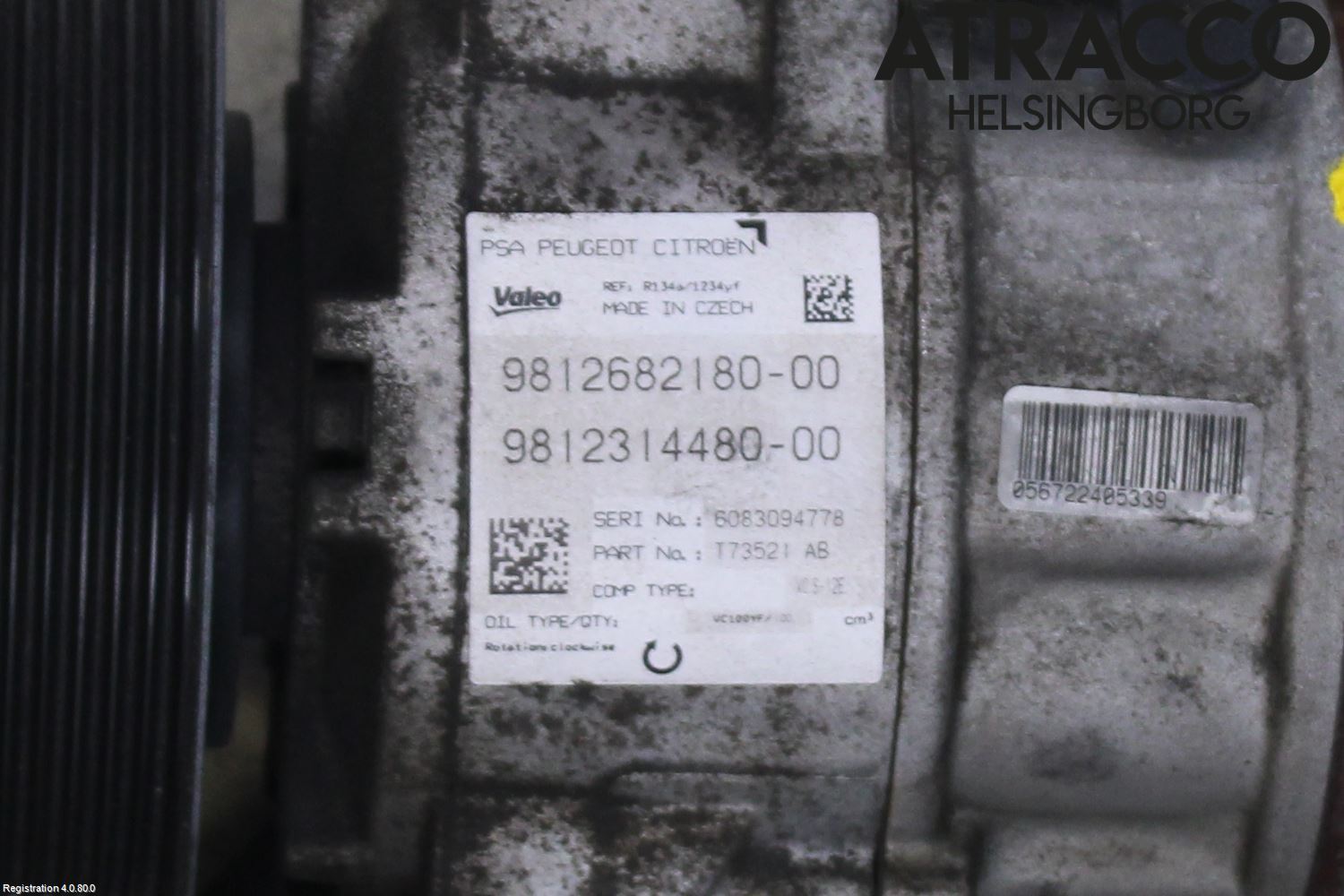 Citroen C4 GRAND PICASSO 14-18 Varme Ac Kompressor