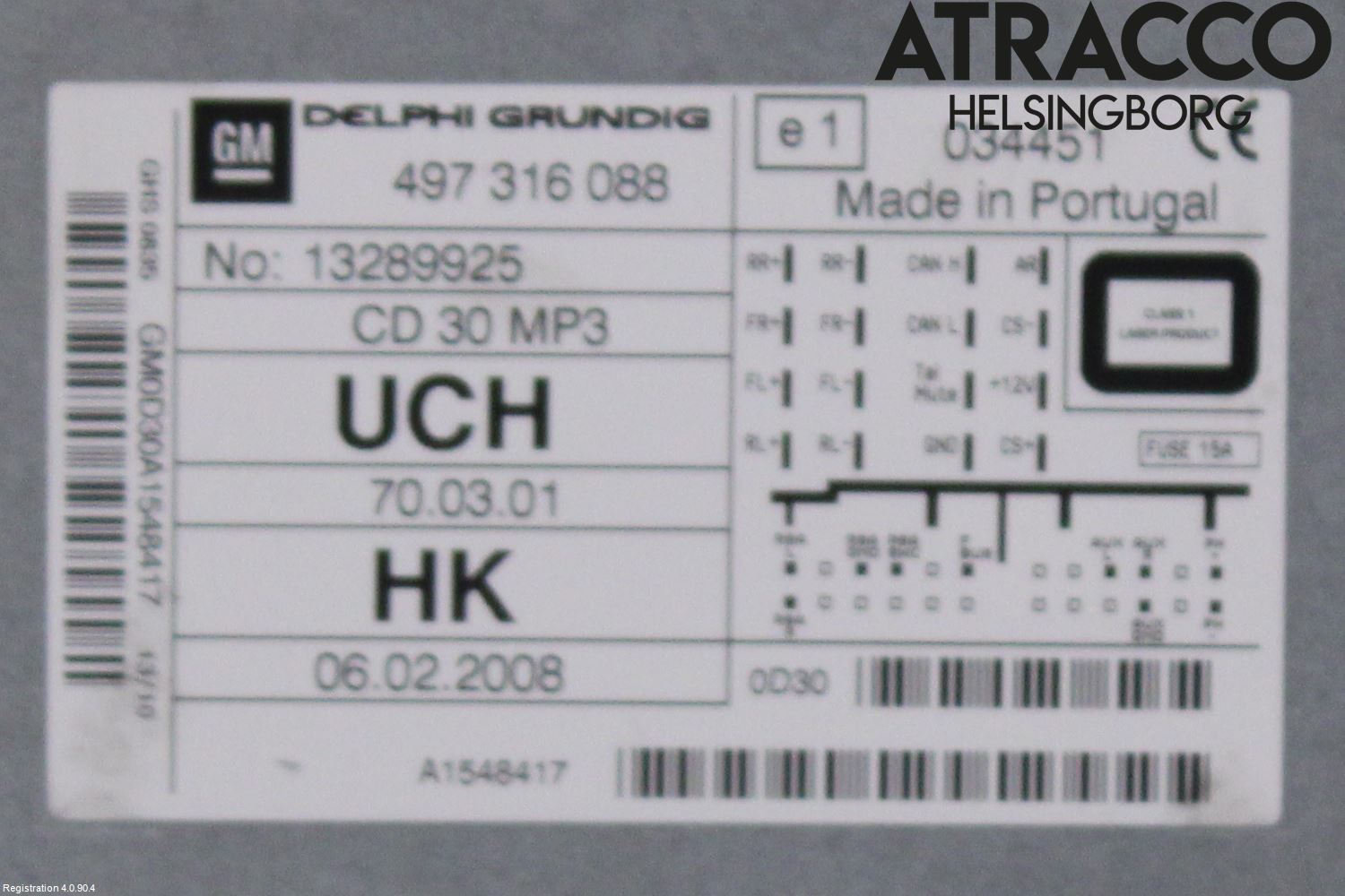 Opel CORSA D 07-14 Stereo Radio Med Cd
