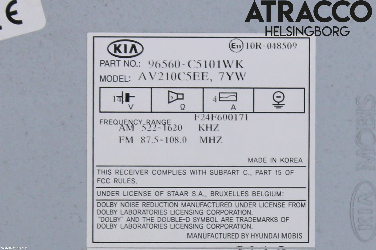 Kia SORENTO 15-20 Stereo Radio Med Cd