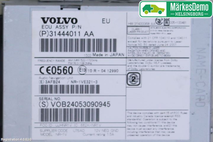 Volvo XC60 14-17 Stereo Radio Med Cd