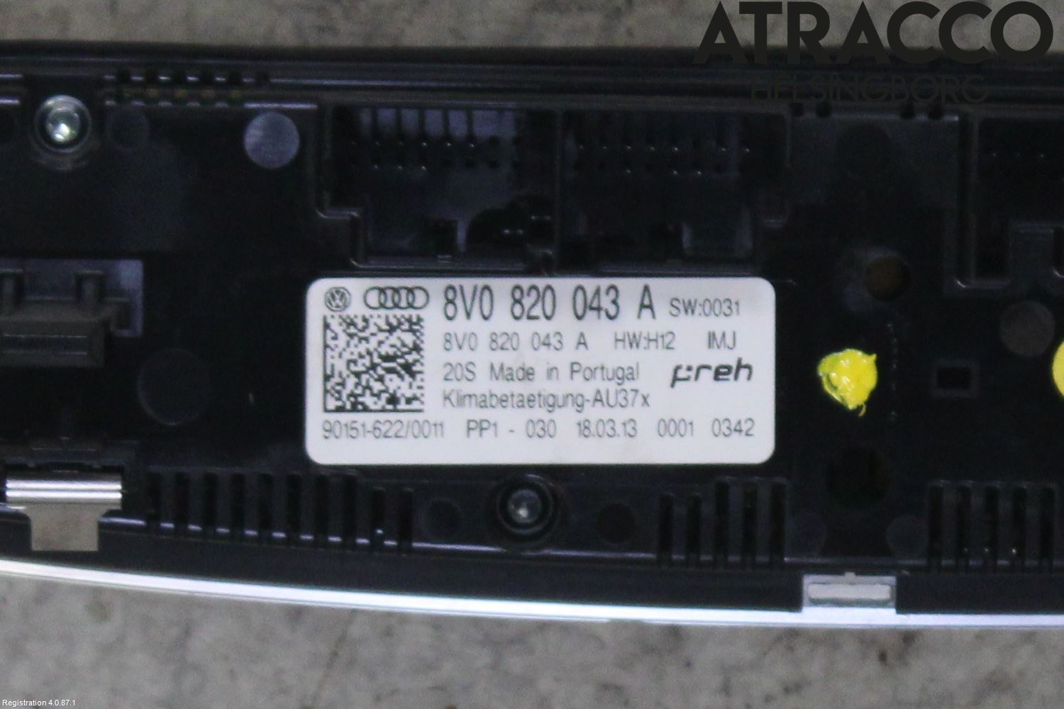 Audi A3/S3 8V 13-20 Varme Ac Betjening-Display