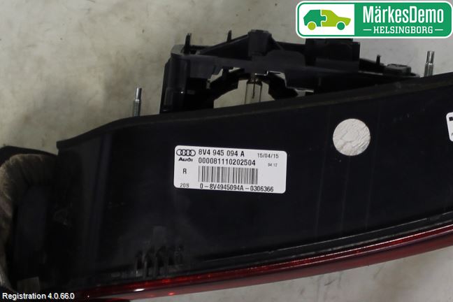 Audi A3/S3 8V 13-20 Baklykt Høyre  På Luke(Indre)