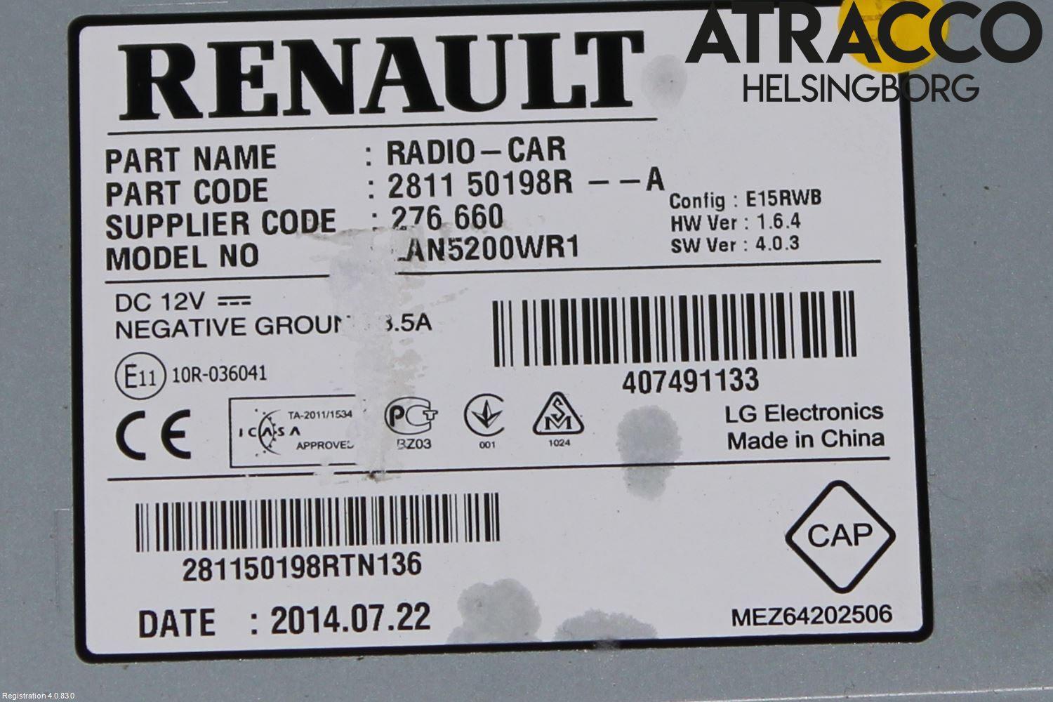 Renault CAPTUR 13-19 Stereo Radio Med Cd