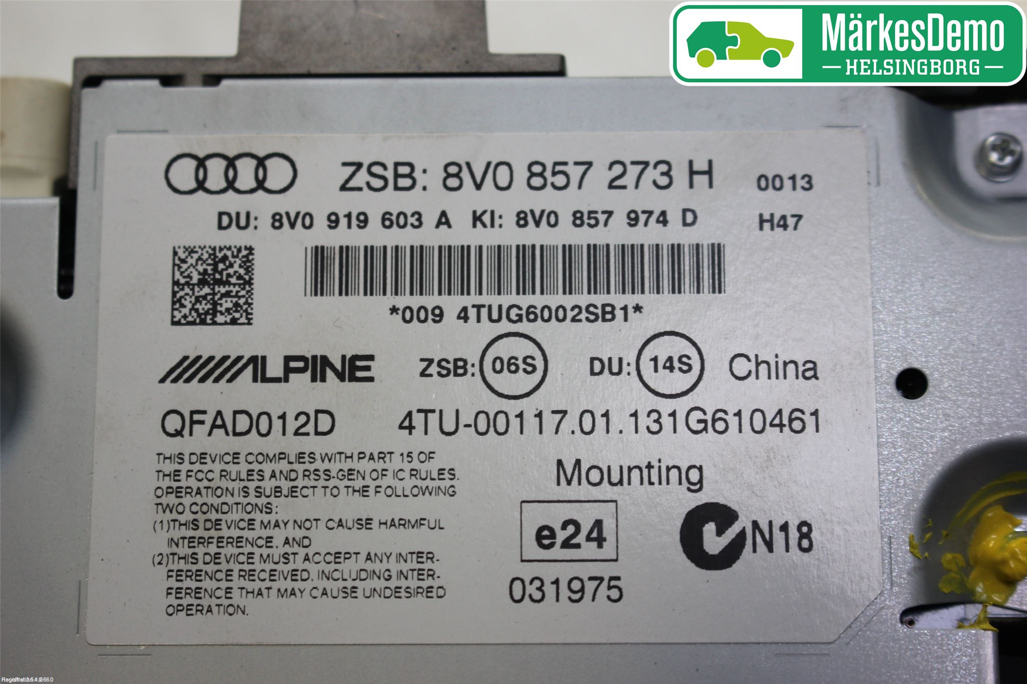Audi A3/S3 8V 13-20 Instr Varselys - Display