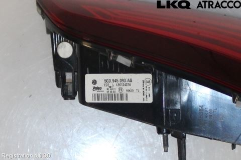 Volkswagen VW GOLF / E-GOLF VII 13-20 Baklykt Venstre  På Luke(Indre