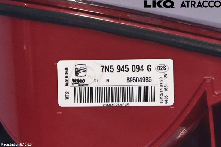Seat ALHAMBRA 11- Baklykt Høyre  På Luke(Indre)