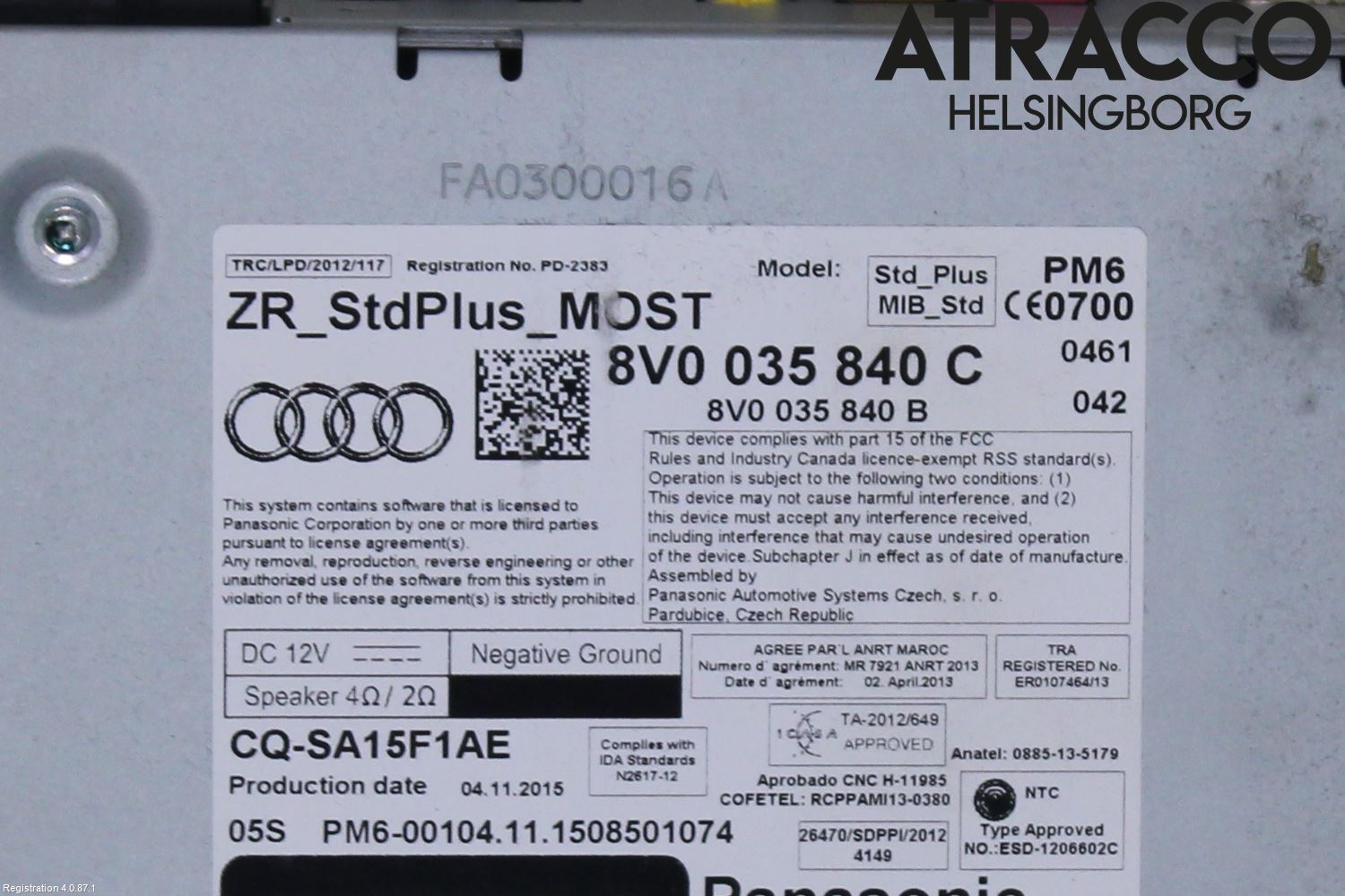 Audi A3/S3 8V 13-20 Stereo Radio Med Cd