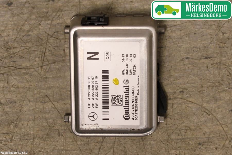 Mercedes-Benz MB GLC-KLASS (X253/C253) 15-22 Sensor Kollisjonsbeskyttelse