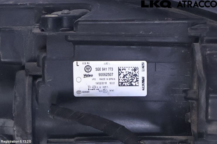 Volkswagen VW GOLF / E-GOLF VII 13-20 Frontlykt Venstre