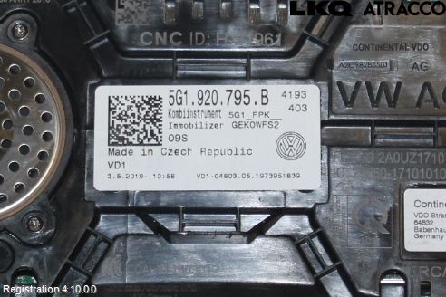 Volkswagen VW GOLF / E-GOLF VII 13-20 Instr Kombinert