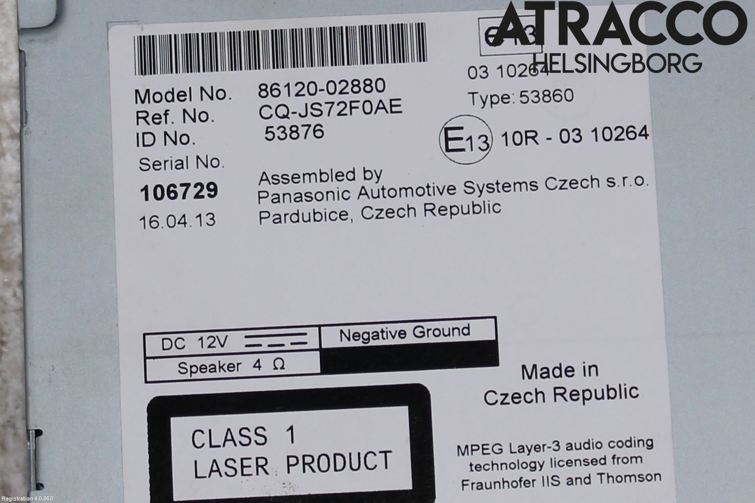 Toyota AURIS 13-19 Stereo Radio Med Cd