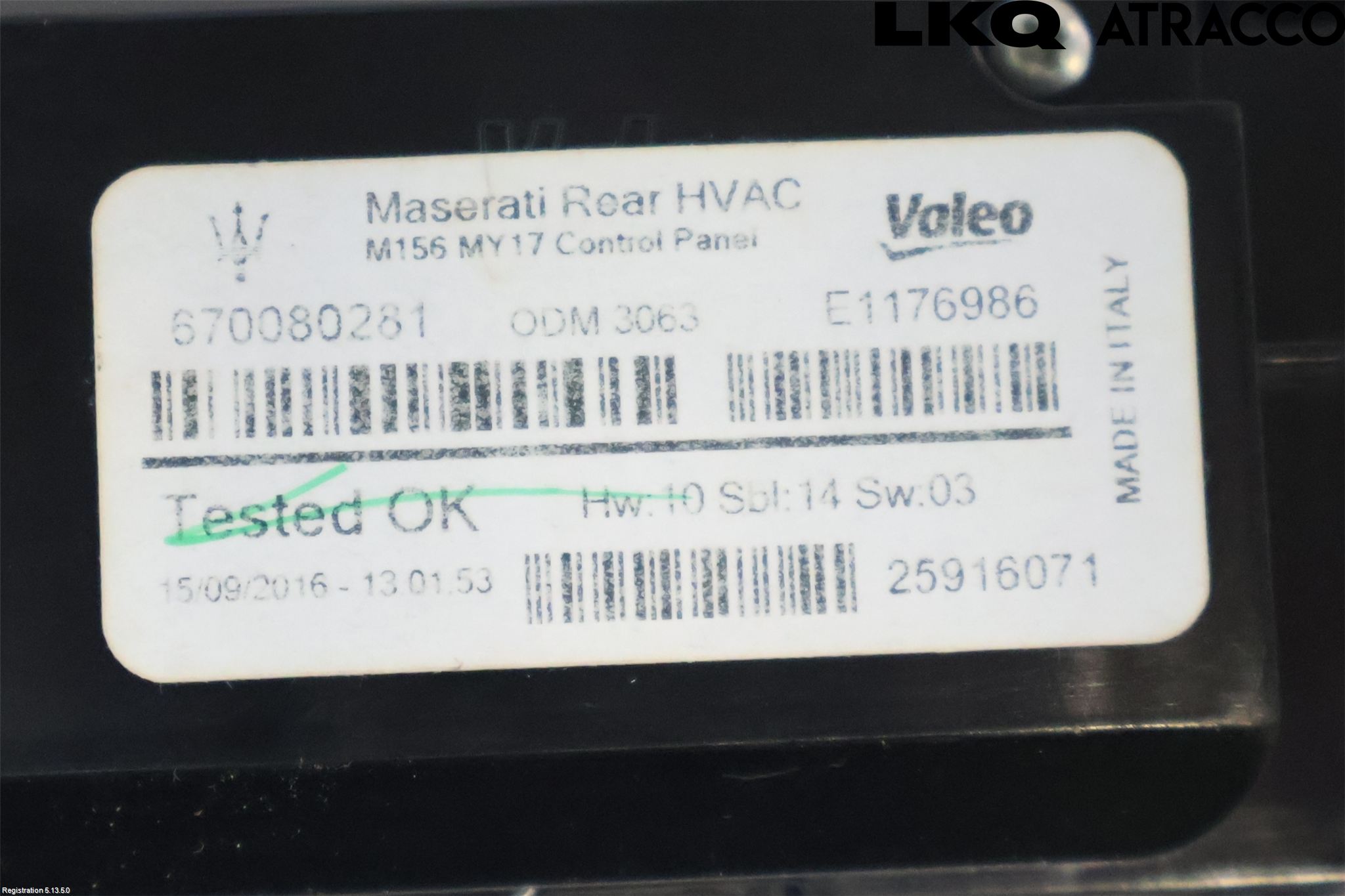 Maserati QUATTROPORTE Varme Ac Betjening-Display