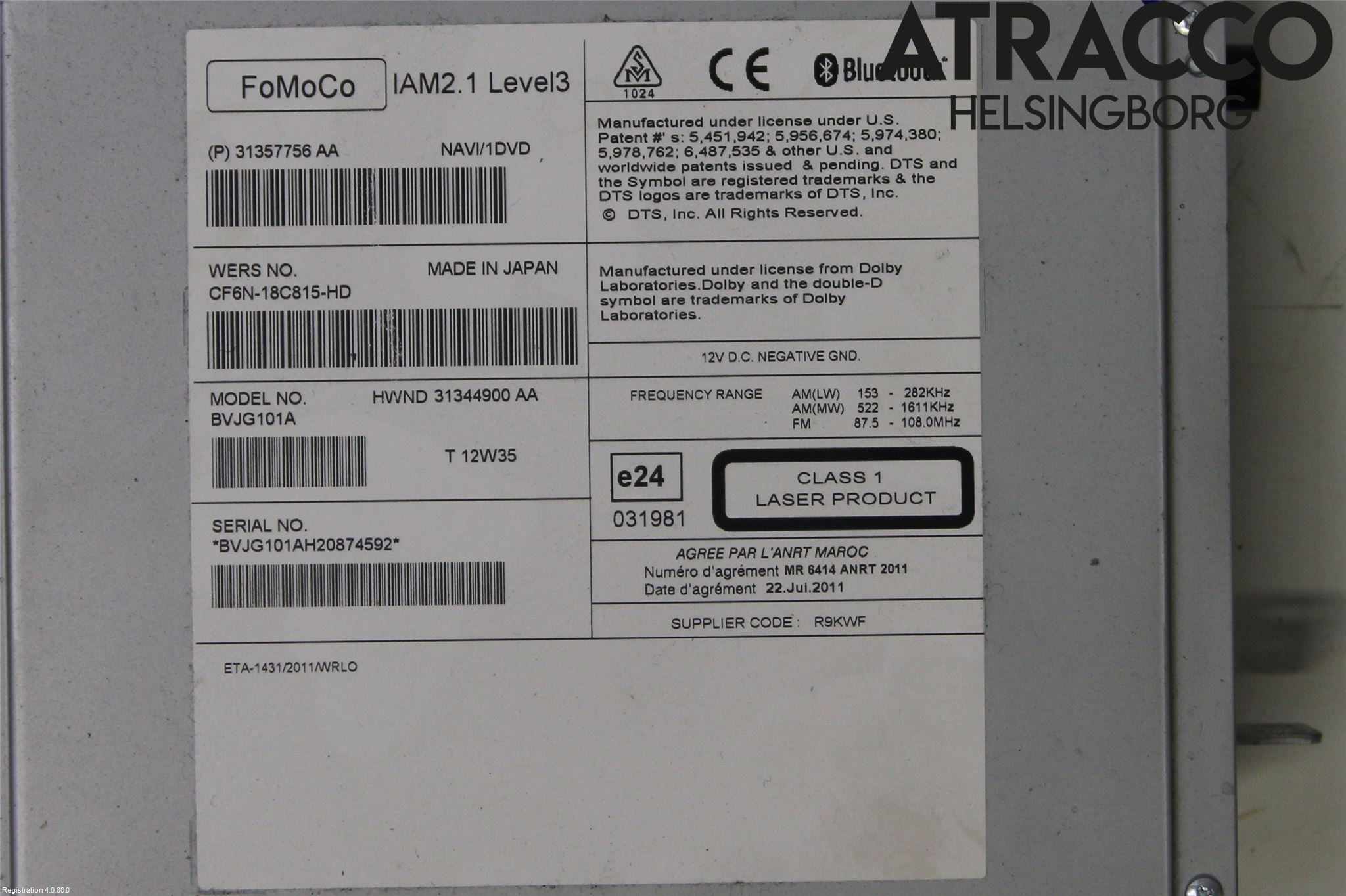 Landrover LAND ROVER RANGE ROVER EVOQUE (L538) 11-18 Stereo Radio Med Cd