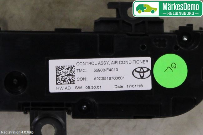 Toyota C-HR 16-23 Varme Ac Betjening-Display