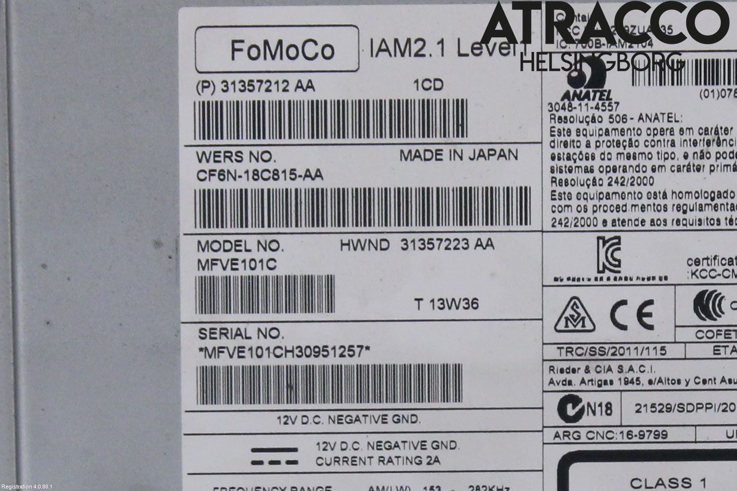 Volvo V40 12-19 Stereo Radio Med Cd