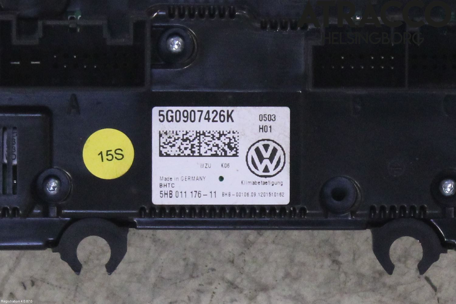 Volkswagen VW GOLF / E-GOLF VII 13-20 Varme Ac Betjening-Display