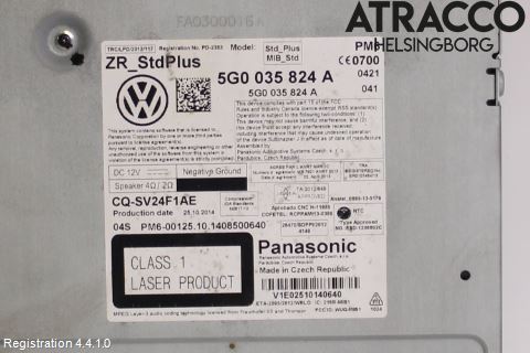 Volkswagen VW GOLF SPORTSVAN 15-20 Stereo Radio Med Cd