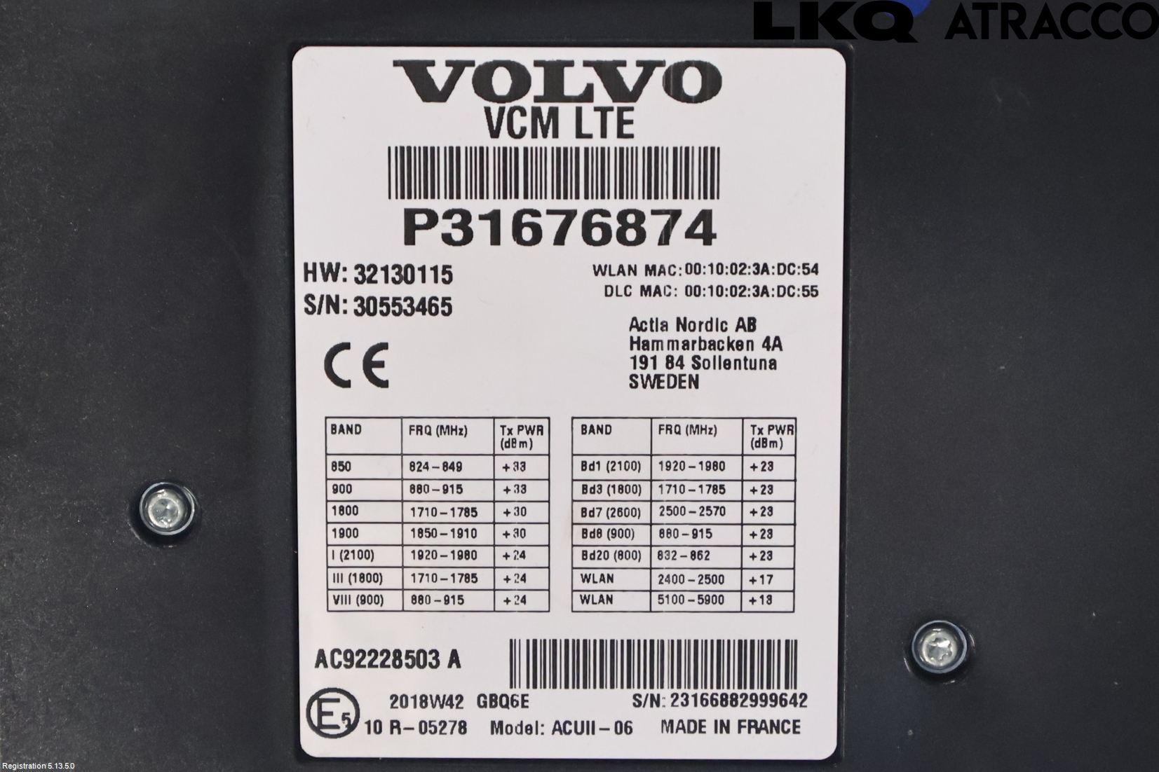 Volvo XC40/RECHARGE 18- Styreenhet Øvrig