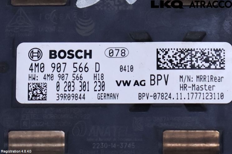 Audi A4/S4 B9 16-19 Sensor Kollisjonsbeskyttelse