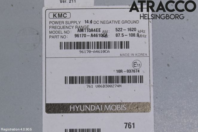 Kia CARENS III 13-19 Stereo Radio Med Cd