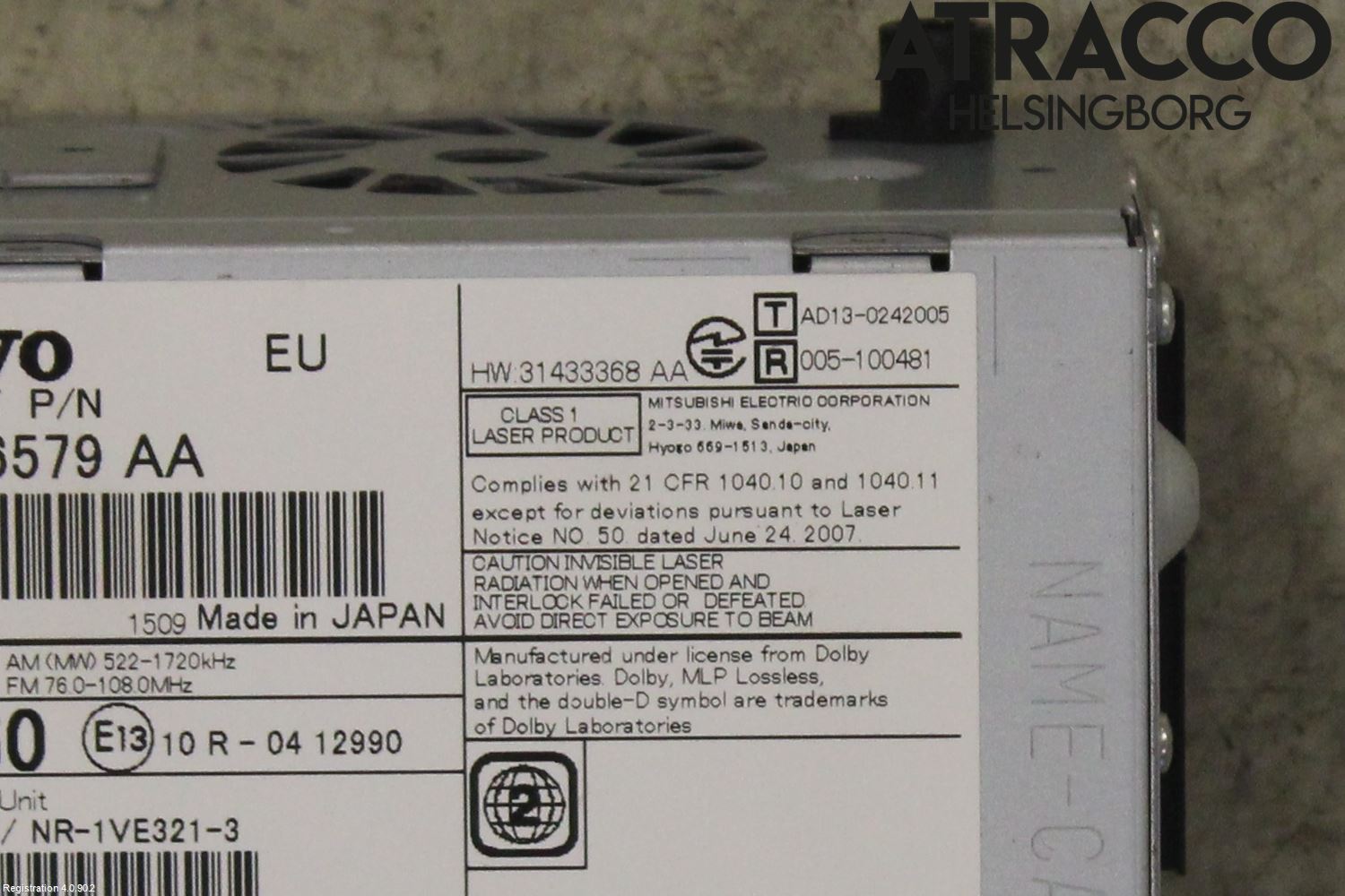 Volvo XC70 14-16 Stereo Radio Med Cd