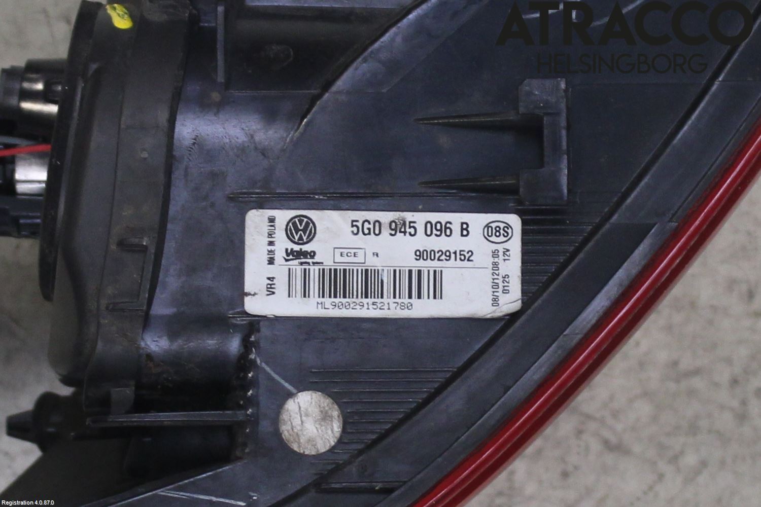 Volkswagen VW GOLF / E-GOLF VII 13-20 Baklykt Høyre