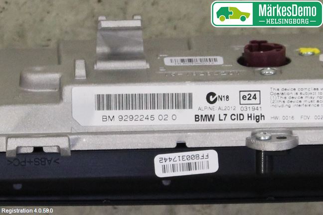 BMW 1 F20/F21 11-19 Instr Varselys - Display