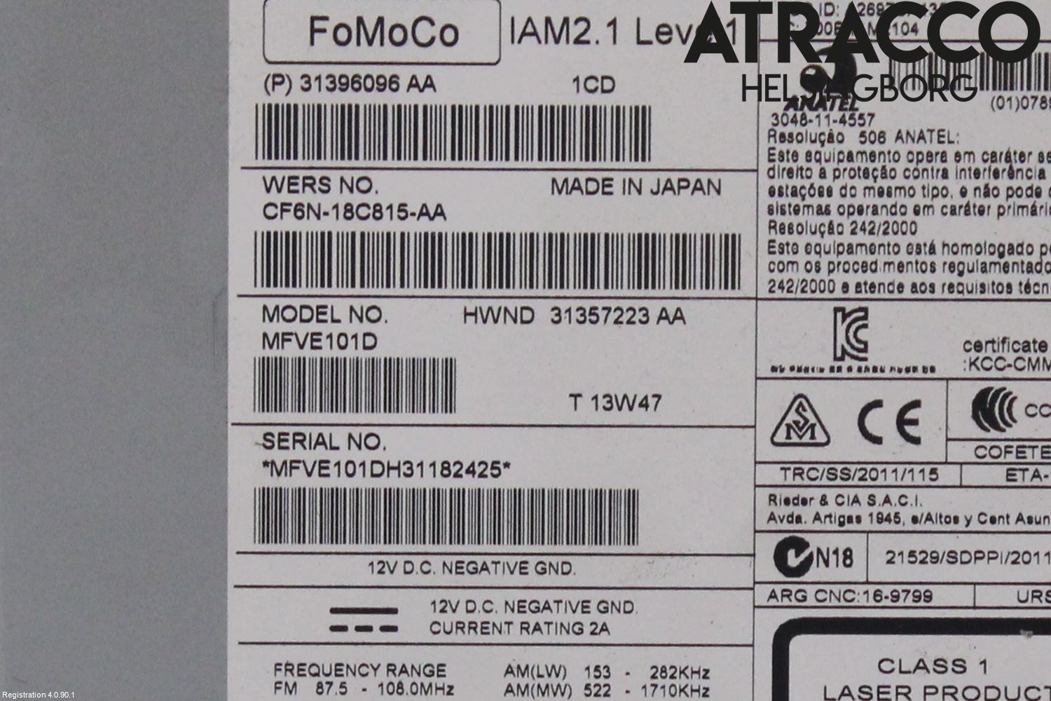 Volvo V40 12-19 Stereo Radio Med Cd