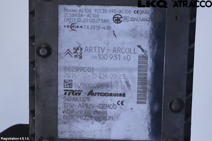 Peugeot 308 14-21 Sensor Fartsbegrensning
