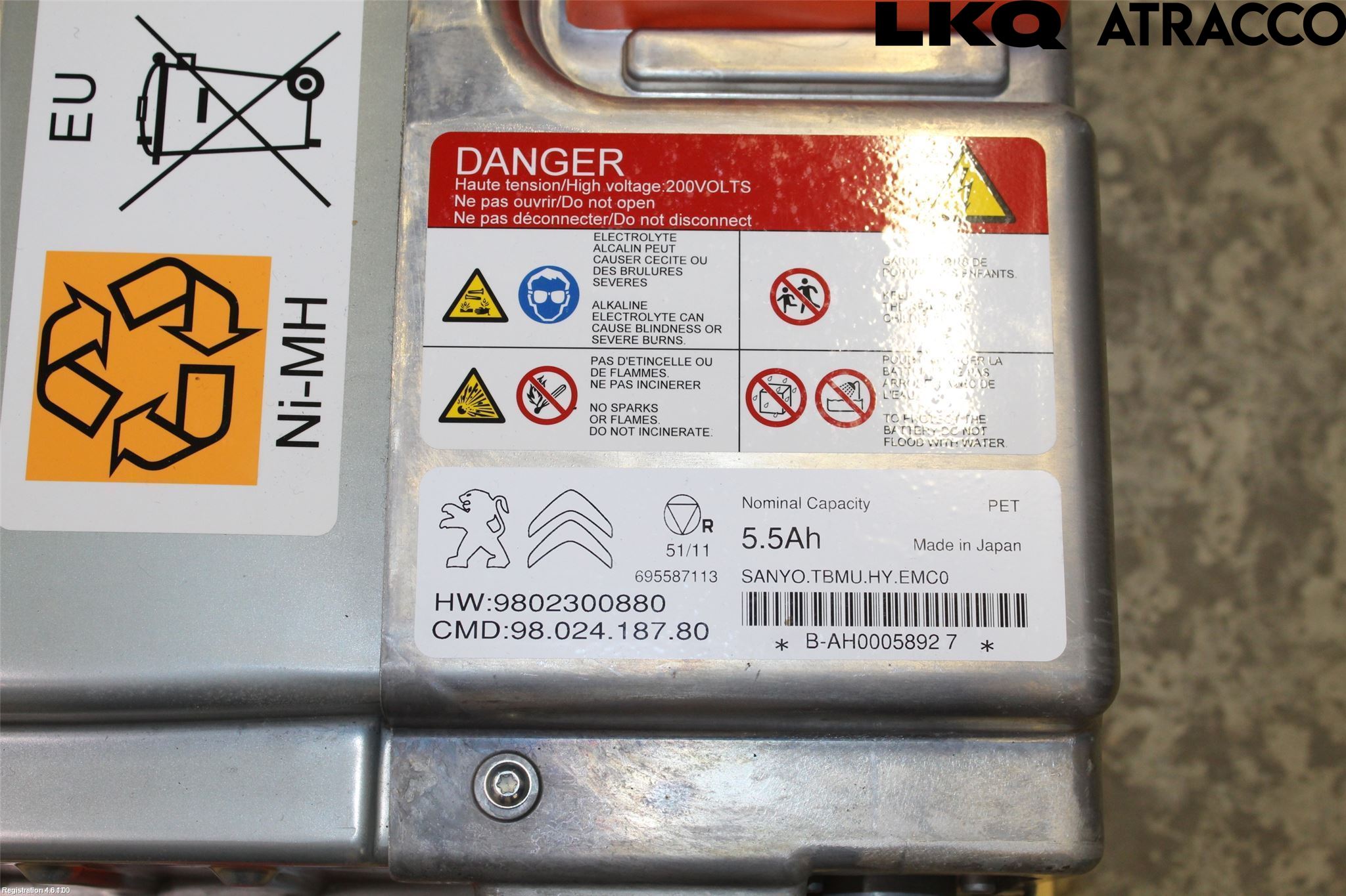 Peugeot 3008 09-16 Hybrid Batteri