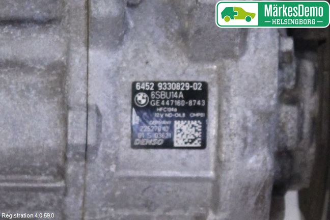 BMW 3 F30/F31/F80 12-19 Varme Ac Kompressor