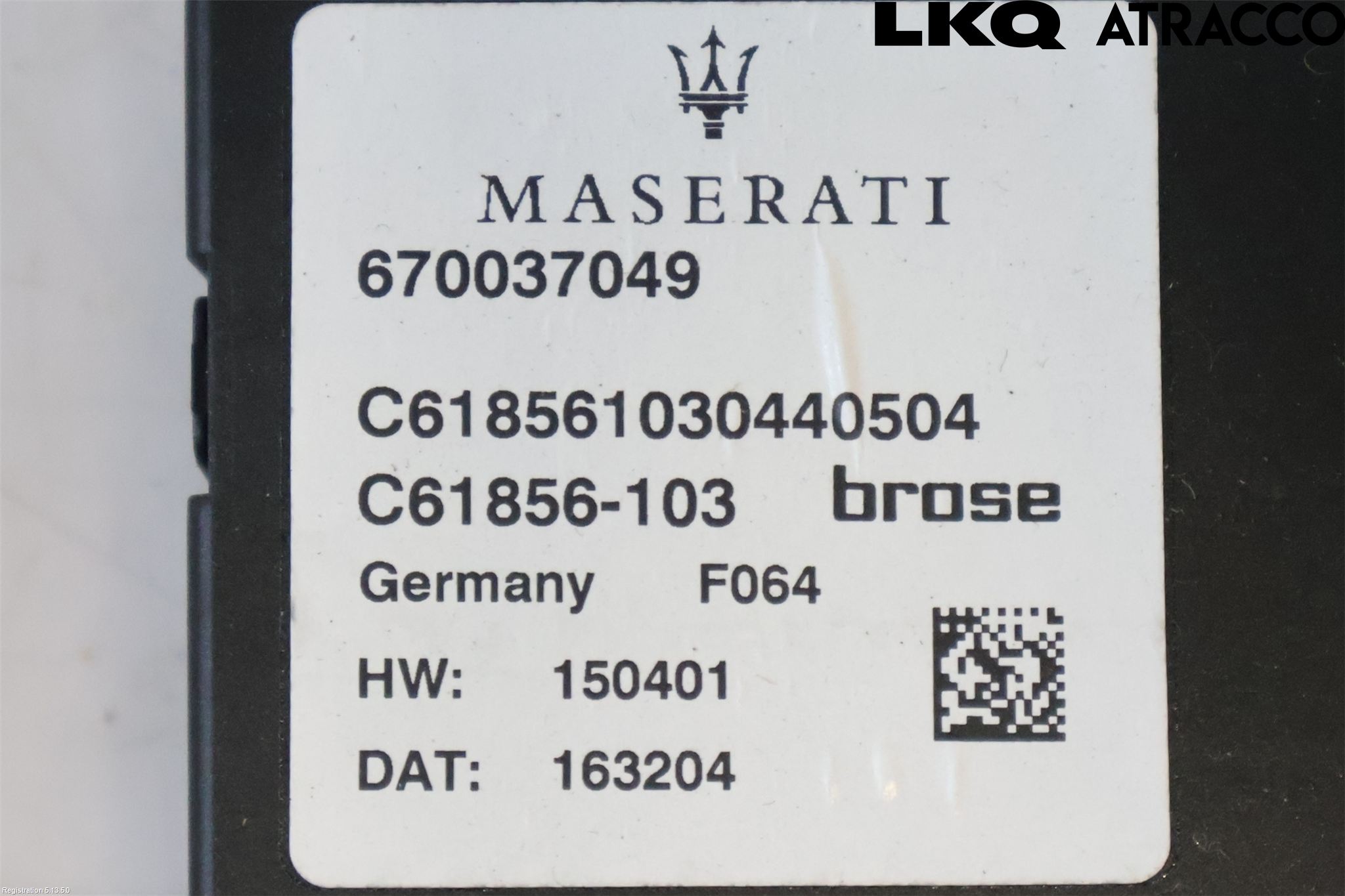 Maserati QUATTROPORTE Styreenhet Bakluke