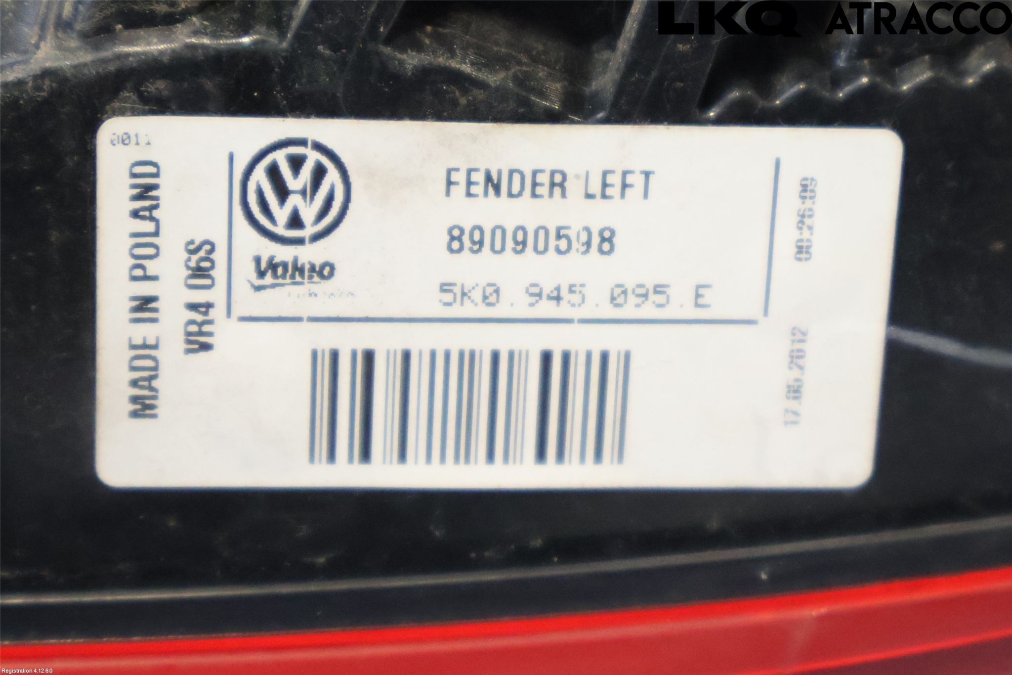 Volkswagen VW GOLF VI 09-13 Baklykt Venstre
